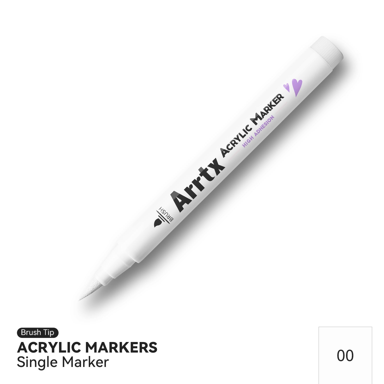 Arrtx Single Acrylic Marker 00 White Color Brush Tip High Adhesion Pai –  ArrtxArt